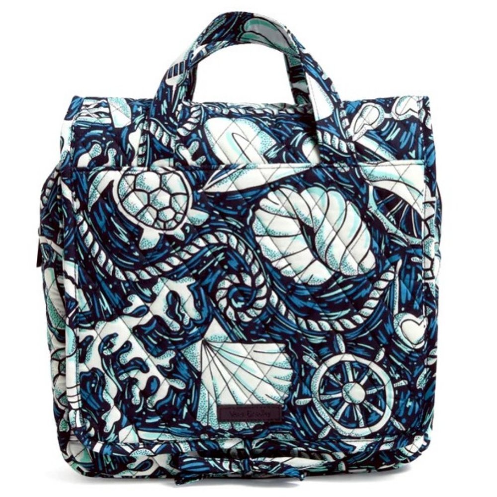 Vera Bradley GRAND Hanging Organizer Travel Cosmetic Bag Shore Enough Nautical - Picture 1 of 5